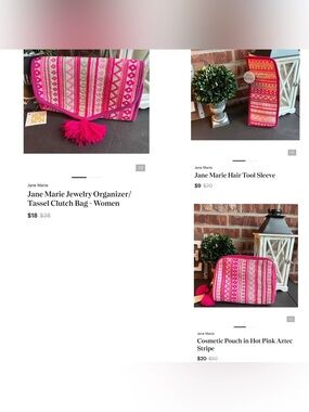 Anne Marie Jewelry Organizer/Clutch Bag, Hot Tool Sleeve, & Cosmetic Bag